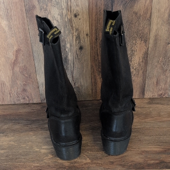 Dr. Martens Black Streetwear Vintage Combat Boots with Buckles 11      -c164 - Picture 4 of 9